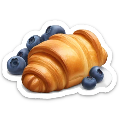 Croissant with blueberries  sticker