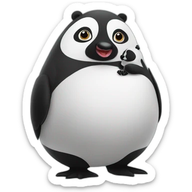 piguin-heart-with-panda sticker