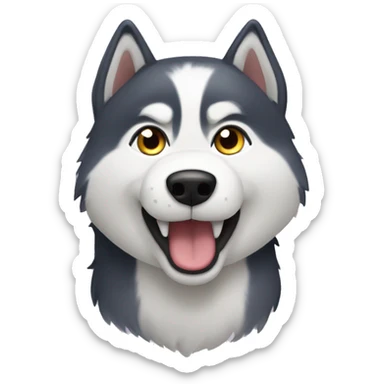 A husky asking for belly rubs sticker