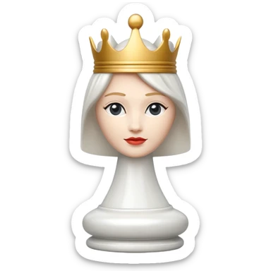 white queen plastic chess pieces sticker