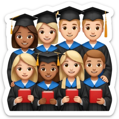un grupo de estudiantes simpáticas sticker