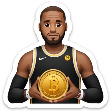 lebron james coin emoji  and text on the emoji niggas in the sky sticker