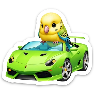budgie on lamborghini  sticker