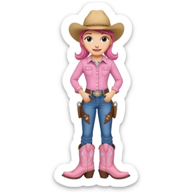 pink cowgirl  sticker