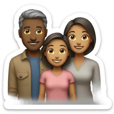 Mom dad and daughter sticker