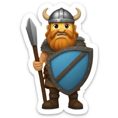Viking holding a shield sticker