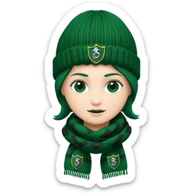Slytherin schal und mütze sticker