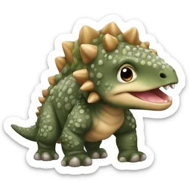 realistic ankylosaurus baby sticker