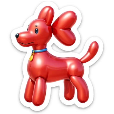 red ballon dog sticker