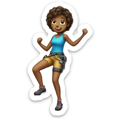 girl rock climbing sticker