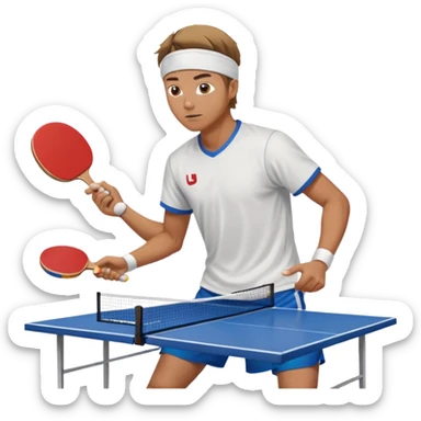Guy playing ping pong sticker