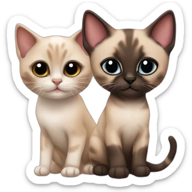 1 siamese kitten and 1 brindle cat sticker