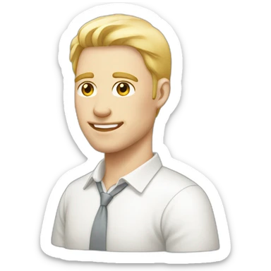 successful pale skinned man work sticker