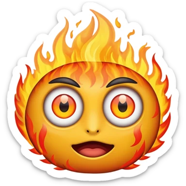 Calabera con fuego en los ojos sticker