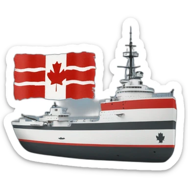 hmcs haida museum with canada flag paint sticker