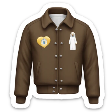 A jacket that says church dads with a church on it  sticker