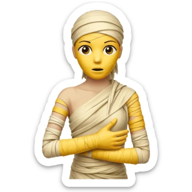 mummy Human figure wrapped in yellowed bandages, one arm stretched forward.
 sticker
