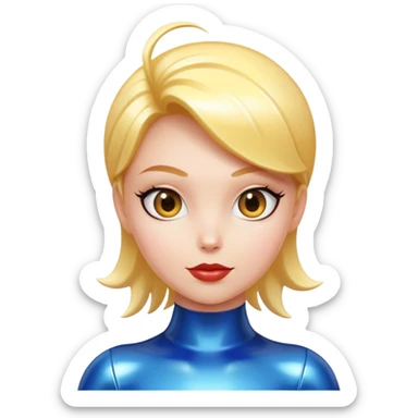 cartoon female character in a shiny latex suit sticker