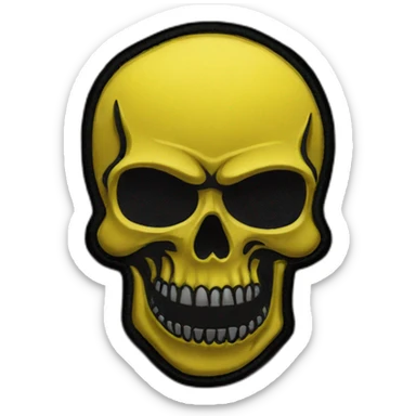 Black and yellow skull military patch sticker