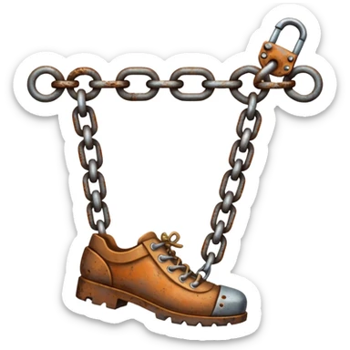 prisoner chain attached to the ankle sticker