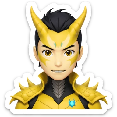 Anime Dragon HumanAndroid Yellow They/Them sticker