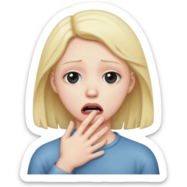 Sad person choking themself sticker