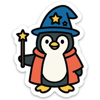 Penguin Wizard sticker