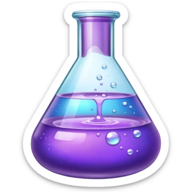 purple chemical flask sticker