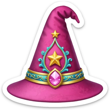 a pink magical hat sticker
