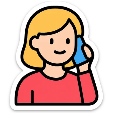colored icon of a woman talking on the phone sticker