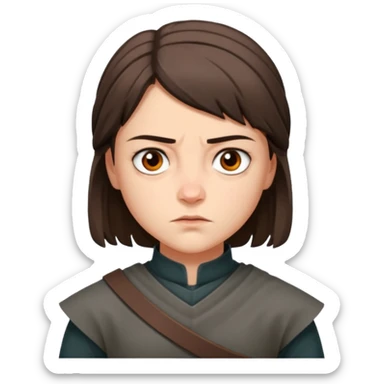 arya stark character face only younger sticker