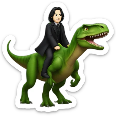 snape riding a dinosaur sticker