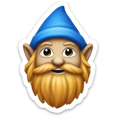 Gnome with blue hat and a "Y" printed on the hat sticker