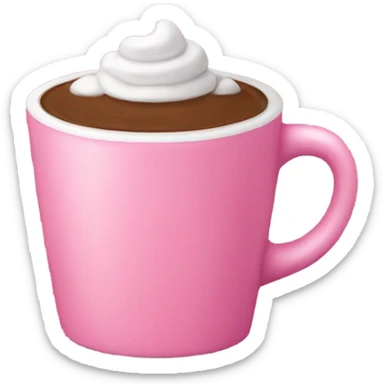 Pink cup of hot coco sticker