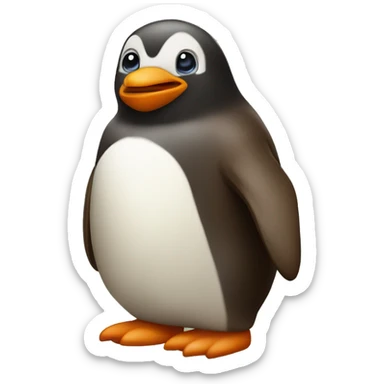 pesto the large fat brown furry baby penguin sticker