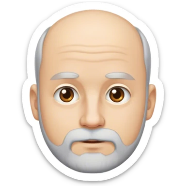 Hombre con barba pequeña y blanca y calvo sticker