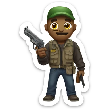 rana con pistola sticker