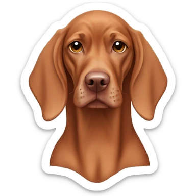 Hungarian vizla American type female wearing a hoodie sticker