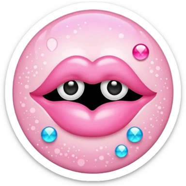 Pastel pink kiss mark sparkly sticker