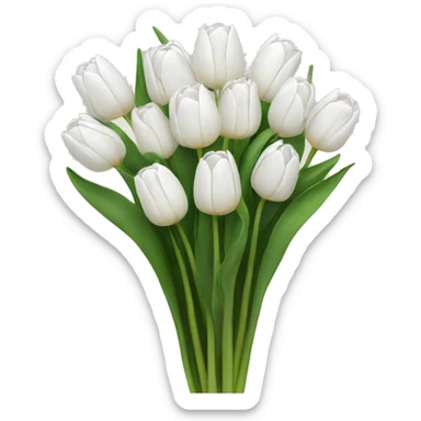 White bouquet of tulips sticker