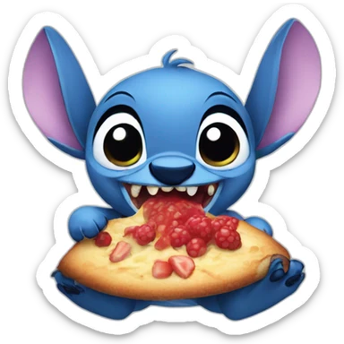 Stitch eating sticker