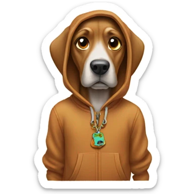 Dog Wearing a Scooby Doo hoodie sticker
