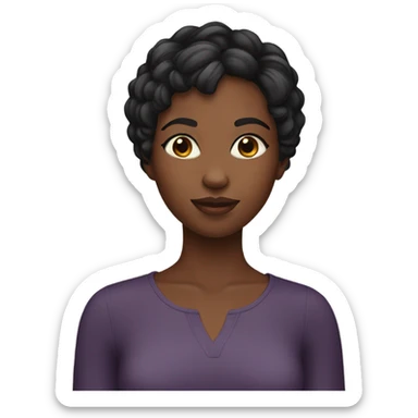 Black girl with a pixie cut sticker