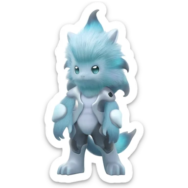 Futuristic furry Ethereal Modern Fakémon-creature-hybrid Full Body sticker