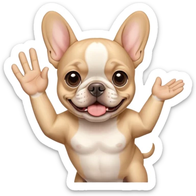 Frenchie waving sticker