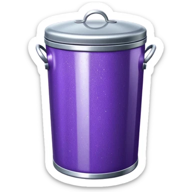 Glitter Purple and Cian  metal rubbish bin sticker