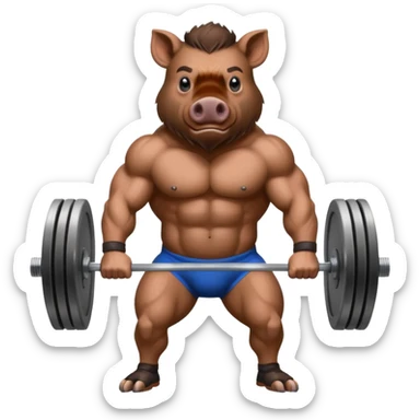 wild boar, gym sticker