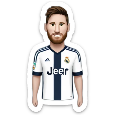 Messi avec maillot real madrid sticker