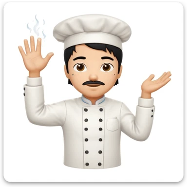 cartoon-style character, 'Salt Bae' pose, sprinkling salt with a bent wrist, confident and playful expression sticker