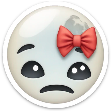  moon face emoji with a bow sticker
